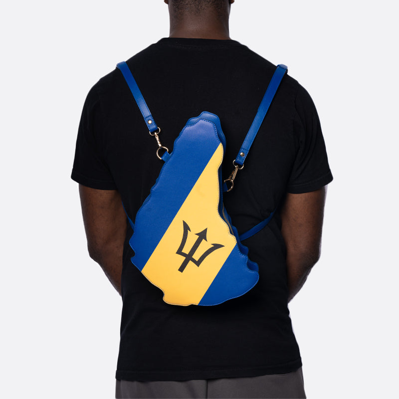 flag bag, cultural fashion, patriotic accessories, statement handbag, travel tote, unique designer bag, luxury flag bag, Caribbean pride, African heritage bag, national flag purse, ethnic fashion, vibrant handbags, bold fashion statement, handcrafted bags, cultural identity fashion, exclusive designer bags, Barbados handbag, Bajan flag purse, blue yellow and black bag, Barbados heritage bag, Trident fashion, Crop Over festival bag, Bridgetown accessories