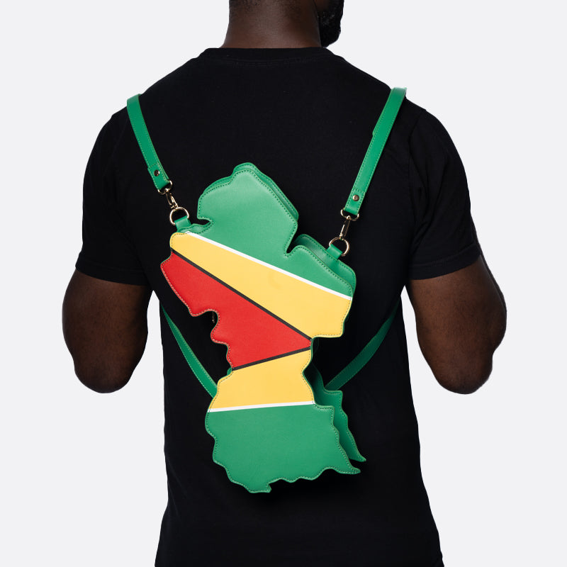 flag bag, cultural fashion, patriotic accessories, statement handbag, travel tote, unique designer bag, luxury flag bag, Caribbean pride, African heritage bag, national flag purse, ethnic fashion, vibrant handbags, bold fashion statement, handcrafted bags, cultural identity fashion, exclusive designer bags, Guyana handbag, Guyana pride bag, Guyana flag purse, green gold and red bag, Guyanese fashion, South America flag bag, Guyana accessories