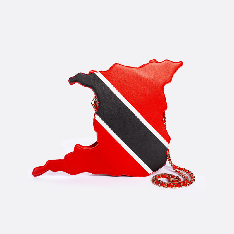 flag bag, cultural fashion, patriotic accessories, statement handbag, travel tote, unique designer bag, luxury flag bag, Caribbean pride, African heritage bag, national flag purse, ethnic fashion, vibrant handbags, bold fashion statement, handcrafted bags, cultural identity fashion, exclusive designer bags, Trinidad handbag, Trini pride bag, Trinidad and Tobago purse, red black and white bag, Trinbago fashion, Caribbean flag bag, soca fashion