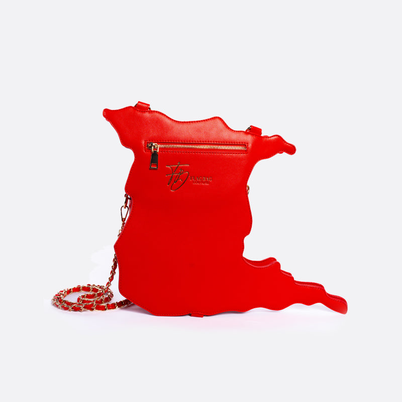 flag bag, cultural fashion, patriotic accessories, statement handbag, travel tote, unique designer bag, luxury flag bag, Caribbean pride, African heritage bag, national flag purse, ethnic fashion, vibrant handbags, bold fashion statement, handcrafted bags, cultural identity fashion, exclusive designer bags, Trinidad handbag, Trini pride bag, Trinidad and Tobago purse, red black and white bag, Trinbago fashion, Caribbean flag bag, soca fashion